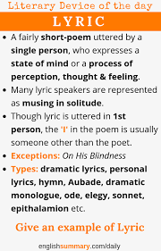 Lyric Meaning In English Lyric Definition Poetry English Literature Notes Literary Terms Teaching Literature