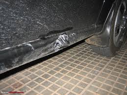 It was difficult for me to find a great mechanic workshop. Car Runs Over A Stone Dent Below The Door Help Needed Team Bhp