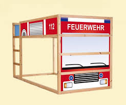 Aufkleber Fur Das Hochbett Ikea Kura Feuerwehrauto Feuerwehr Kinderbett Bettzelt Kinder Zimmer Kinderbett