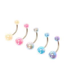 Pastel Glass Belly Bars Set Belly Button Piercing Jewelry Belly Rings Belly Button Jewelry