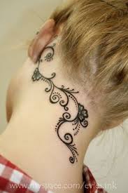 Henna Vine Feminine Tattoos Neck Tattoo Henna Tattoo