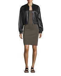 Helmut Lang Cropped Leather Jacket Neoprene Racerback Sheath Dress Cropped Leather Jacket Fashion Leather Jacket Black