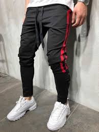 Black And Red Joggers Mens Black Red Slim Fit Striped Joggers Jogger Pants Casual Mens Street Style Jogger Pants Style