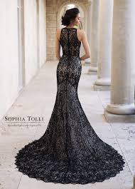 Sophia Tolli Raven Black Wedding Gowns Fit And Flare Wedding Dress Black Wedding Dresses