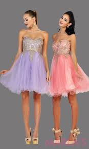 Short Strapless Puffy Lilac Dress With A Corset Back This Is A Perfect Grade 8 Grad Dress Light Purple Grad Cute Homecoming Dresses Lilac Dress Puffy Dresses