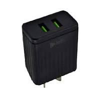 CARGADOR 220V LETS MOD08 - 4,4A - 2 USB + CABLE V8 - NEGRO ...
