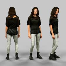 Girl In White Legging 3d Model White Leggings Model 3d Model
