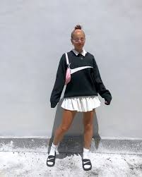 Tennis skirts are one of the hottest summer trends and look so so cute! How To Style A Tennis Skirt 7 Different Ways White Tennis Skirt Tennis Skirt Outfit Tennis Skirt Outfits