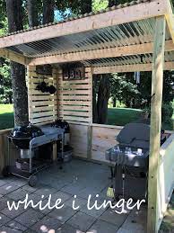 While I Linger Bbq Shack Outdoor Bbq Kitchen Bbq Gazebo Outdoor Grill Area