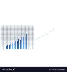 Blue Bar Chart And Line Going Up In A Squared