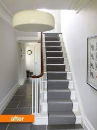 Before After A Vintage Victorian Entry Update Hallway Flooring Carpet Stairs Painted Stairs
