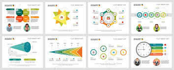 Colorful Consulting Or Marketing Concept Infographic Charts Set
