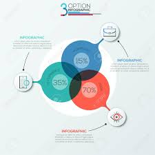 Modern Infographics Options Banner Area Chart With 3 Intersection