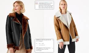 Marks and spencer classic women's wool woven blend coat size uk 14 eu 42 new. M S 69 Aviator Jacket That Sold Out Within Days Of Going On Sale Is Now Back In Stock Daily Mail Online