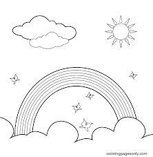 rainbow sun clouds and butterflies coloring pages rainbow coloring pages coloring pages for kids and adults