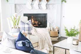 Shop for silver living room wall mirror online at target. Blue And Silver Christmas Living Room Tour 2018 A Blissful Nest