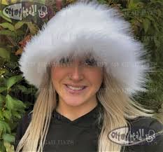 Ice White Faux Fur Bucket Hat-festival Hat-floppy Hat-fur Hat-fake Fur  Hat-rave Hat-white Fur Hat- Fuzzy Bucket Hat-white Fur Hat