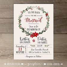 Winter Wedding Invitations Wreath Tis The Season To Etsy Christmas Wedding Invitations Wedding Invitations Wreath Wedding Invitations