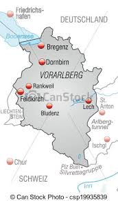 Le vorarlberg est un des länder d'autriche. Karte Von Vorarlberg Als Ubersichtskarte In Grau Canstock