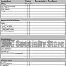 All activities in checklist will be. Preventive Maintenance Form Horizontal Cnc Specialty Store