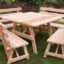 A L Furniture Co 43 In Square Red Cedar Outdoor Table Pallet Garden Furniture Rustic Outdoor Furniture Garden Furniture Design