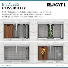 We believe in perfect craftsmanship and flawless function. Buy Ruvati 33 X 22 Inch Workstation Ledge Drop In Tight Radius 16 Gauge Stainless Steel Kitchen Sink Single Bowl Rvh8003 Online In Indonesia B079fnv76x