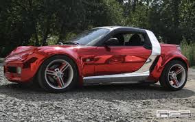 Smart Roadster Wrapped In Red Chrome Smart Roadster Roadsters Smart Roadster Coupe