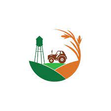 Diseno De Logotipo De Vector De Granja De Maiz De Agricultura Con Tractor Y Torre De Agua En Medio De La Colina Logo Icons Iconos Iconos De Granja Png Y Vect