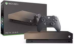 Amazon Com Microsoft Xbox One X Gold Rush Limited Edition 1tb Console With Wireless Controller Xbox One X Enhanc Xbox One Wireless Controller Gaming Console