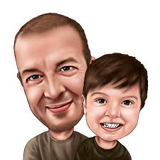 Caricatura del Día del Padre, Retrato de Papá Personalizado, Regalo  Personalizado del Día del Padre, Caricatura Divertida de Papá, Regalo  Personalizado para Papá, Padre con Hijos