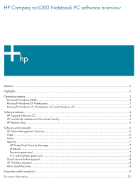 After installation, i lost all factory comes software like hp recovery manager etc. Hp Tc4200 Compaq Tablet Pc Software Manual Pdf Download Manualslib