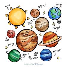 It's not hard to draw the planets. Download Classic Hand Drawn Solar System Compositio For Free Solar System Art Planet Drawing How To Draw Hands