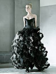 Leber Barbara Wedding Dresses Black Wedding Gowns Ruffle Wedding Dress Black Wedding Dresses