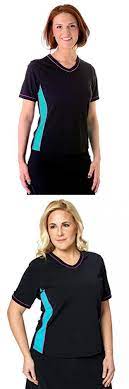 Hydrochic Plus Size V Neck Short Sleeve Swim Shirt 3x In Black Jade Viole Womens Fashion Magazines Fashion Swim Shirts