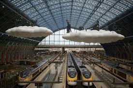 Dreamy Train Station Sculptures Cloud I Meteoros