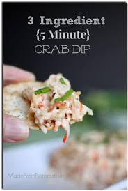 Smaller bowl mix crab meat (cut up), mayonnaise, onions,. 3 Ingredient 5 Minute Crab Dip Tgif This Grandma Is Fun