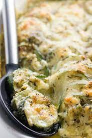 If using a conventional oven, preheat oven to 425, and wrap the casserole in foil. Baked Easy Cheesy Zucchini Casserole Recipe Zucchini Gratin