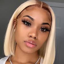 4 613 Light Brown Root Blonde Bob Wig Transparent Lace Front Wig Shelahair