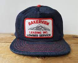 Bakerview Leasing Inc Lowbed Service Vintage 80s Raw Denim Etsy Vintage Denim Raw Denim Denim Hat