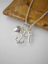 Faith Hope Love Necklace Heart Anchor Cross Charm Baptism Etsy Bridesmaid Necklace Gift Cross Charm Necklace Love Necklace