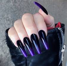 Black And Blue Ombre Nails Stylish Summer Acrylic Ombre Nails Designs Ombre Acrylic Nails Purple Acrylic Nails Ballerina Nails Designs