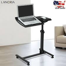 360 Swivel Angle Height Adjustable Rolling Laptop Desk Cart Bed Table Stand Affilink Desk Desksetup Laptop Table Mobile Desk Computer Stand For Desk