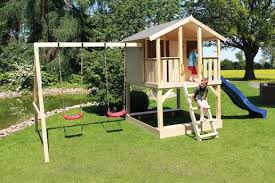 Zum spielhaus im garten gibt es jede menge zubehör. Stelzenhaus Tobi Mit Rutsche Und Doppelschaukel Sandkasten Garten Pfahlbau Kinder Spielhaus Garten