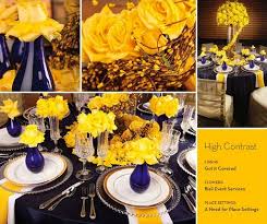Table Setting With Navy And Yellow Yellow Wedding Decorations Navy Blue Decor Gold Wedding Centerpieces