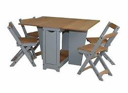 Ellingham Folding Drop Leaf Butterfly Dining Set 4 Chairs Pine Grey 5056065613346 Ebay In 2020 Dining Set Drop Leaf Table Space Saving Table
