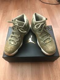 Nike Air Jordan 11 Xi Retro Olive Green Lux Womens Size 9 Nike Air Jordan 11 Jordan 11 Jordans