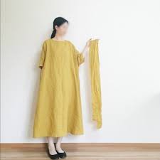 ハンドメイド リネンのaラインワンピース ハンドメイド洋裁ブログ yanのてづくり手帖 簡単大人服 子供服 小物の無料型紙と作り方 aライン ワンピース ワンピース作り方 ワンピース