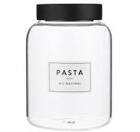 Storage Container Glass Pantry Canister 66 Ounce, 1950ml, Pasta - Pack of 2