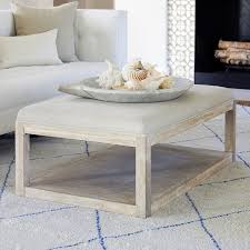 This Large Coffee Table Has A Solid American Ash Whitewashed Base And A Cushioned Top Upholstered In Linen I In 2020 Coffee Table Upholstered Coffee Tables Upholster
