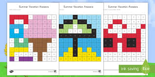 There is nothing better than a summer vacation. Summer Color By Number Activity K 2 Math Twinkl Usa